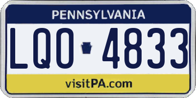 PA license plate LQO4833
