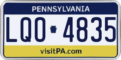 PA license plate LQO4835