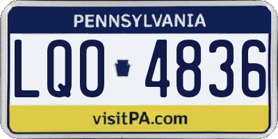 PA license plate LQO4836