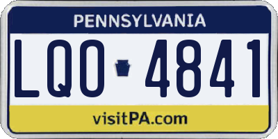 PA license plate LQO4841