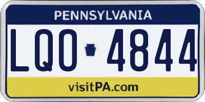 PA license plate LQO4844