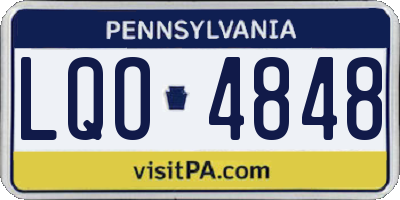 PA license plate LQO4848