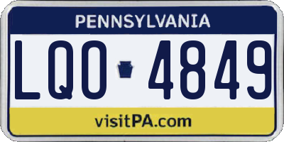 PA license plate LQO4849