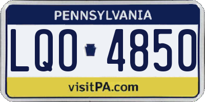 PA license plate LQO4850