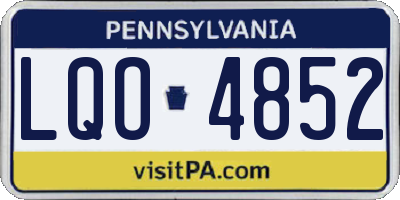 PA license plate LQO4852