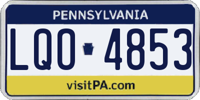PA license plate LQO4853