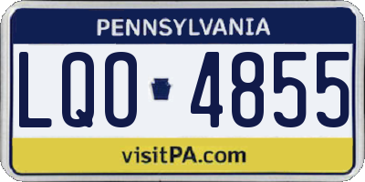 PA license plate LQO4855