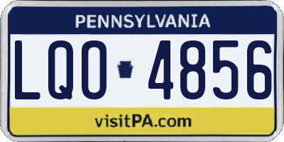 PA license plate LQO4856