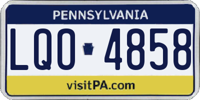 PA license plate LQO4858