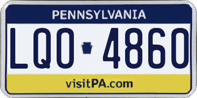 PA license plate LQO4860