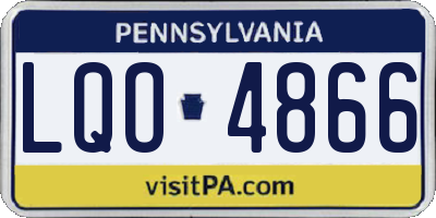 PA license plate LQO4866