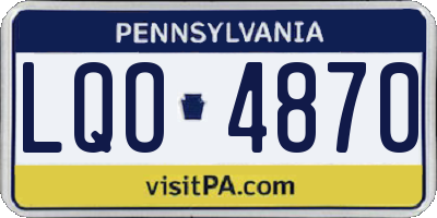 PA license plate LQO4870