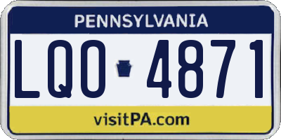 PA license plate LQO4871