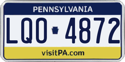 PA license plate LQO4872