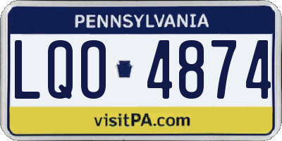 PA license plate LQO4874