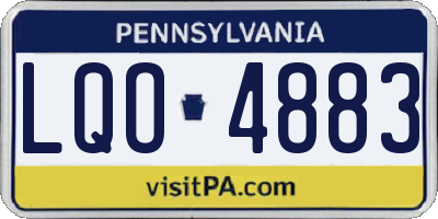 PA license plate LQO4883