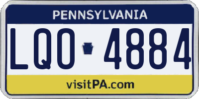 PA license plate LQO4884