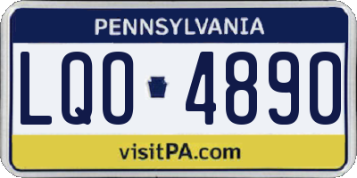 PA license plate LQO4890