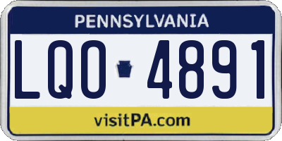 PA license plate LQO4891