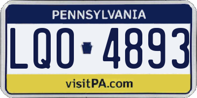 PA license plate LQO4893