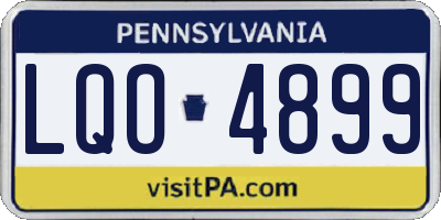 PA license plate LQO4899