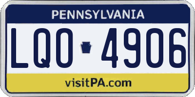 PA license plate LQO4906