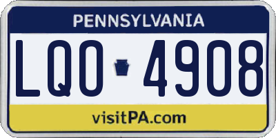 PA license plate LQO4908