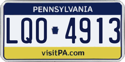 PA license plate LQO4913