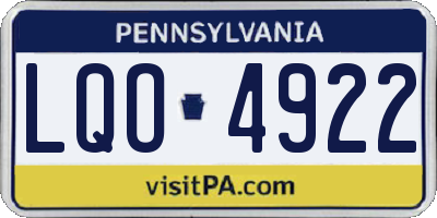 PA license plate LQO4922