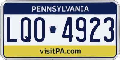 PA license plate LQO4923