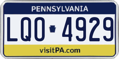 PA license plate LQO4929