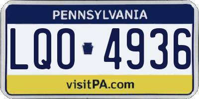 PA license plate LQO4936