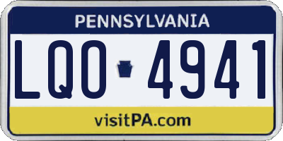 PA license plate LQO4941