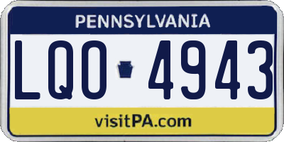 PA license plate LQO4943