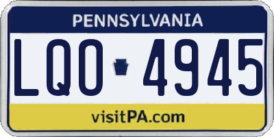PA license plate LQO4945