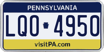PA license plate LQO4950