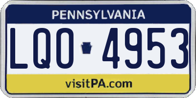 PA license plate LQO4953