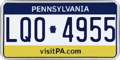 PA license plate LQO4955