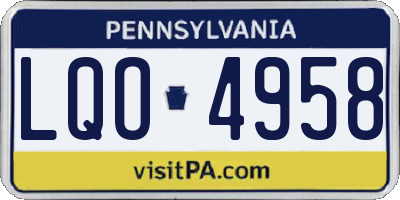 PA license plate LQO4958