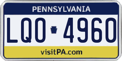 PA license plate LQO4960