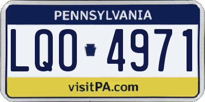 PA license plate LQO4971