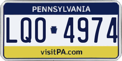 PA license plate LQO4974