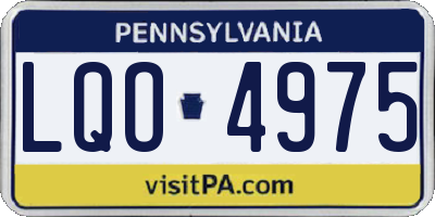 PA license plate LQO4975