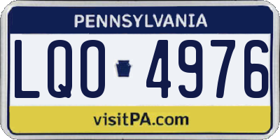 PA license plate LQO4976