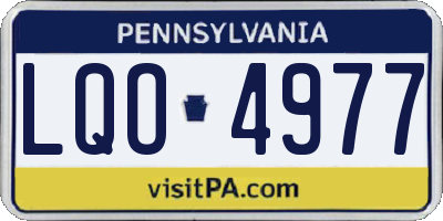 PA license plate LQO4977