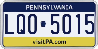 PA license plate LQO5015