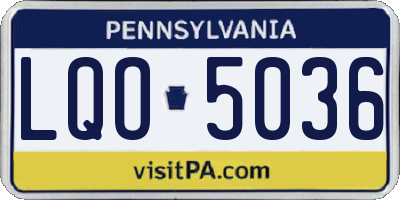 PA license plate LQO5036