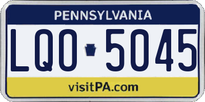 PA license plate LQO5045