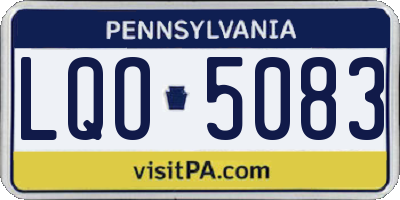 PA license plate LQO5083