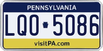PA license plate LQO5086